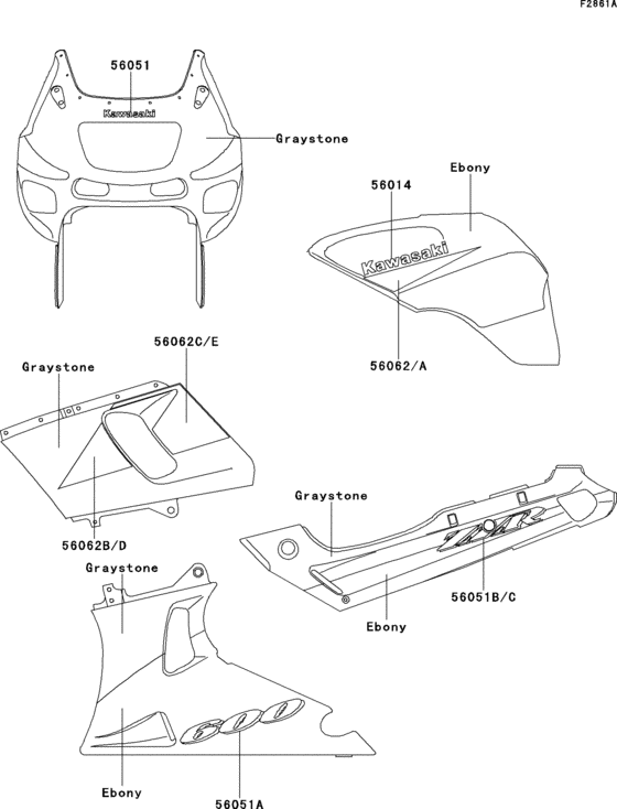 ZX600 Decals(ebony / graystone)