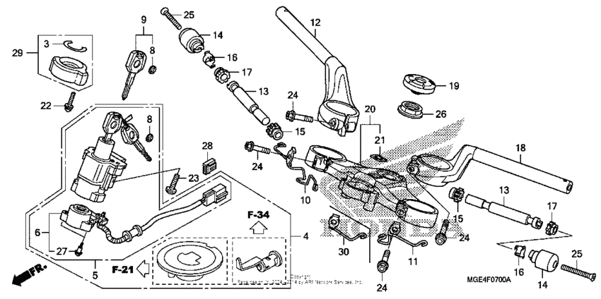 Handlebar + top bridge