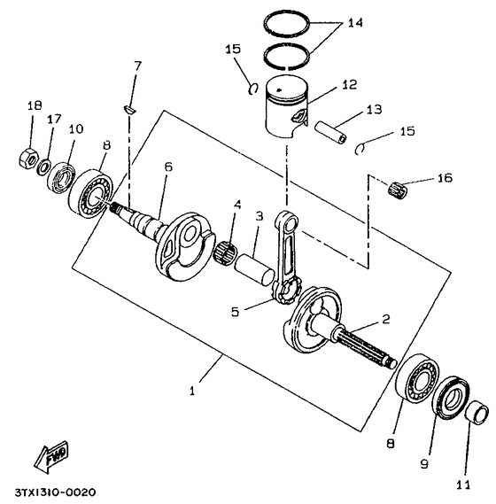 CW50T Коленчатый вал и поршни