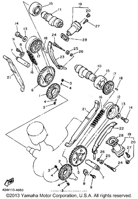 XV750AC Цепь механизма газораспределения