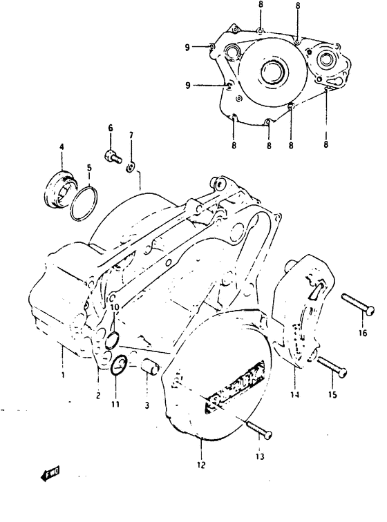 Crankcase cover ass`y  (v