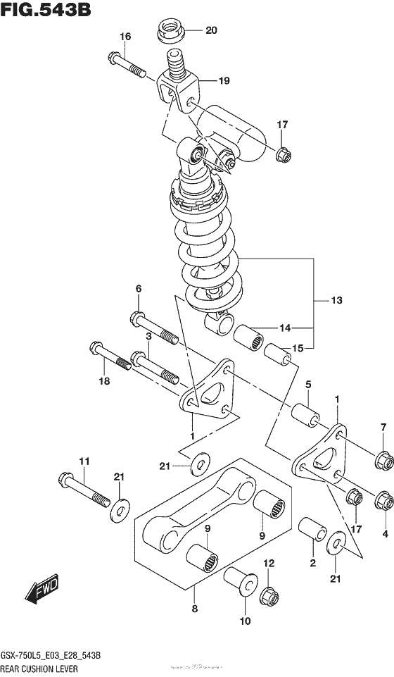 GSX-R750 Rear Cushion Lever (Gsx-R750L5 E28)