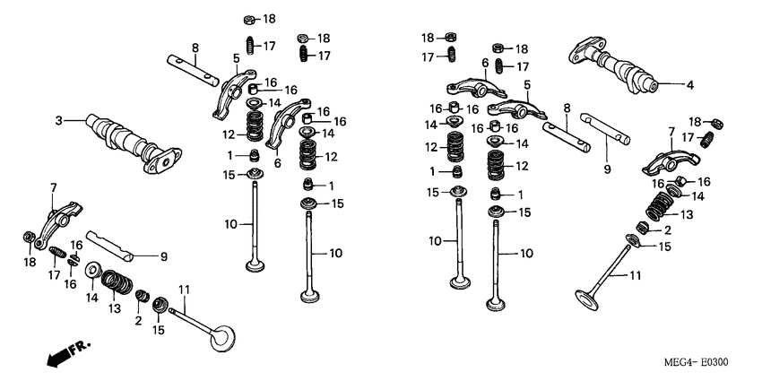 VT750CA Распред вал / клапана
