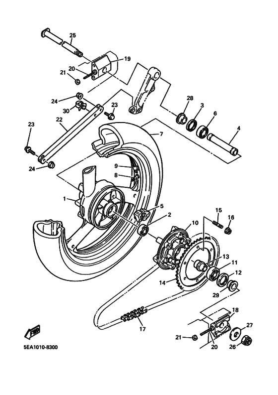 Rear wheel complete assy