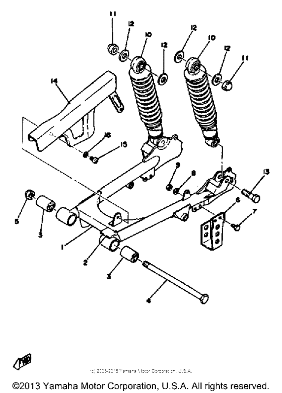 Rear arm rear cushion chain case