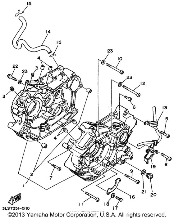 XV250 Картер двигателя