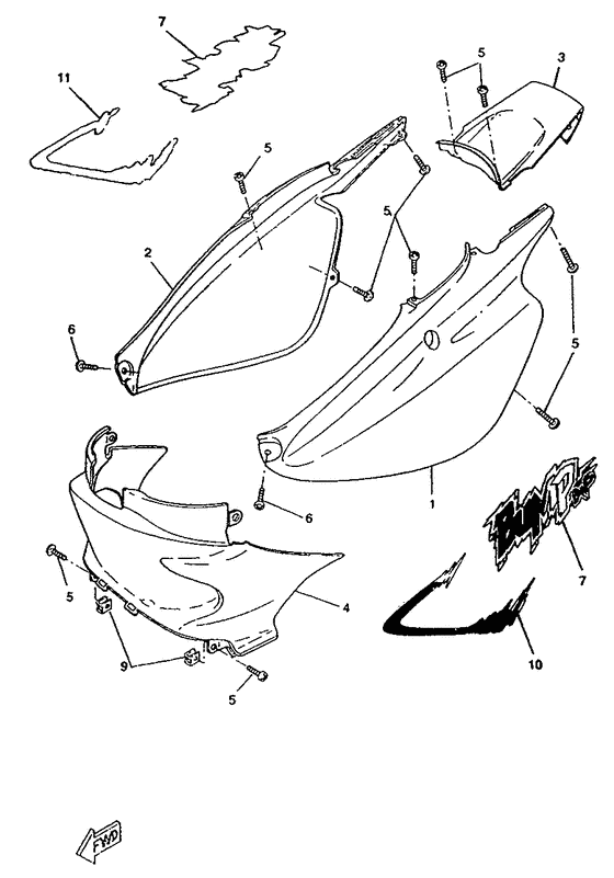 CW50RSX Боковые обтекатели