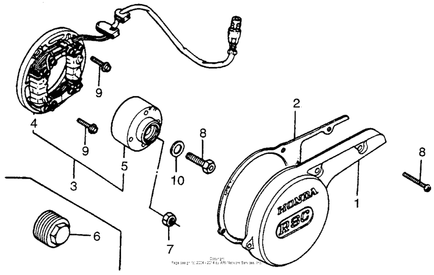 Left crankcase cover + alternator
