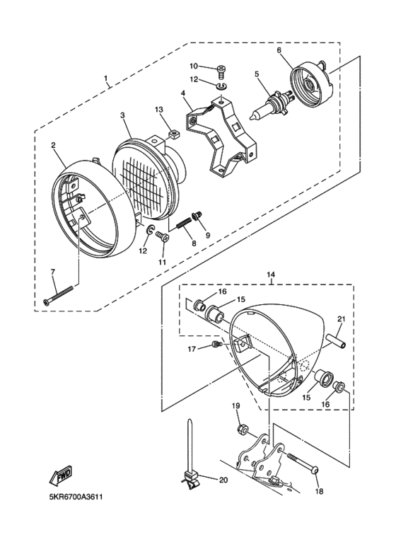 XVS250 Headlight assy