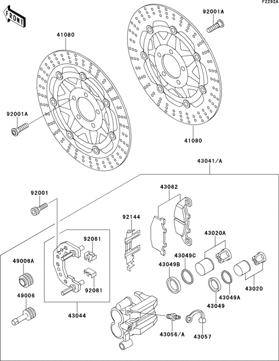 ZR550 Front caliper(zr550-b4)