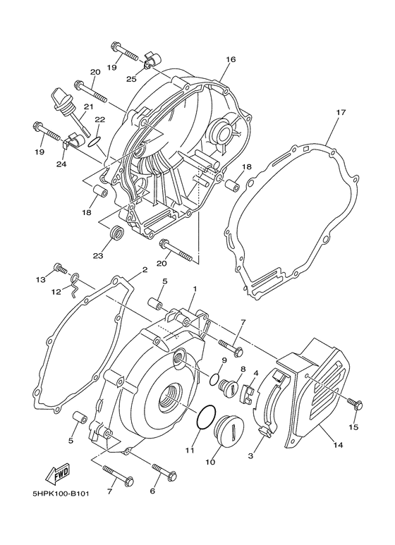 TTR125LE Крышка картера двигателя