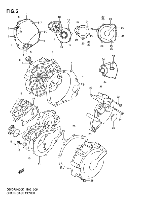 Crankcase cover ass`y  (v