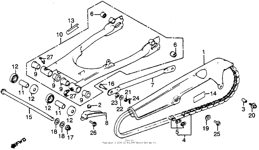 Swingarm + chain guard