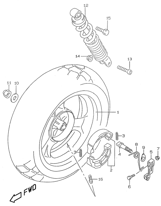 Rear wheel complete assy