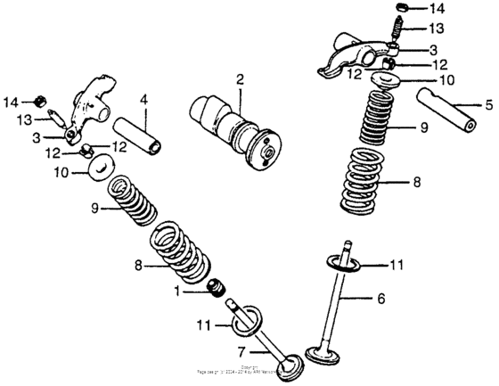 XR100 Распределительный вал и клапана