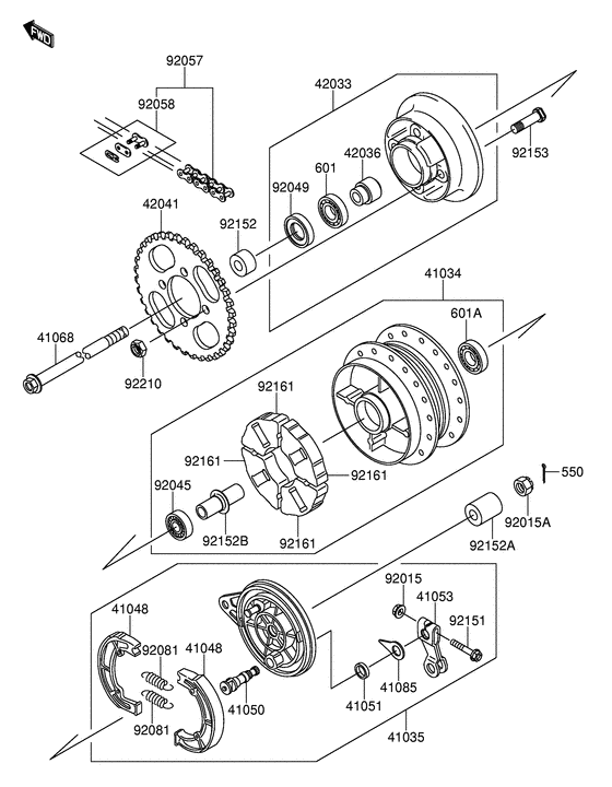 DR-Z110 Задняя втулка