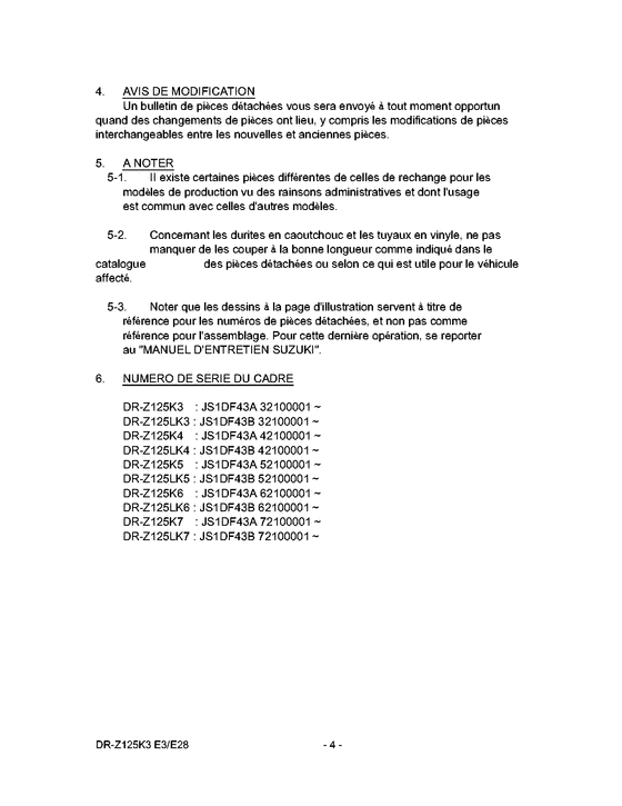 DR-Z125 Catalog preface