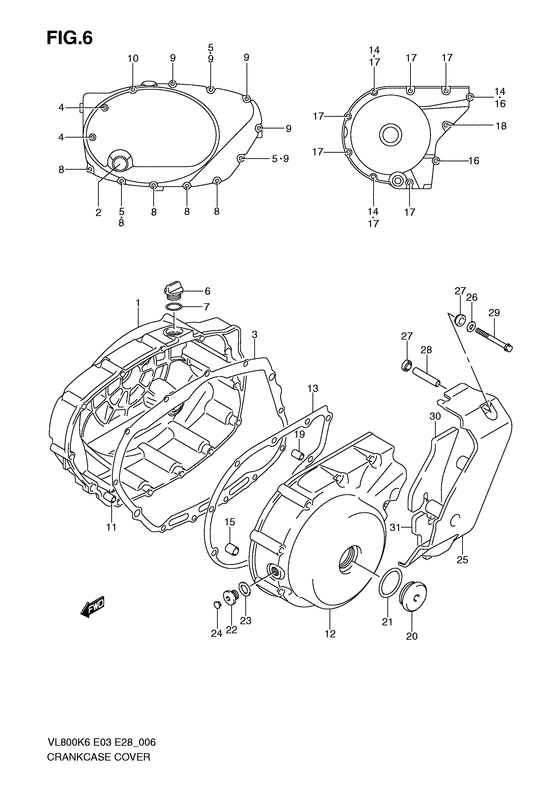 Crankcase cover ass`y  (v