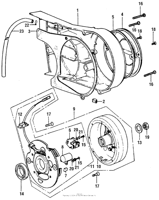 Left crankcase cover + alternator