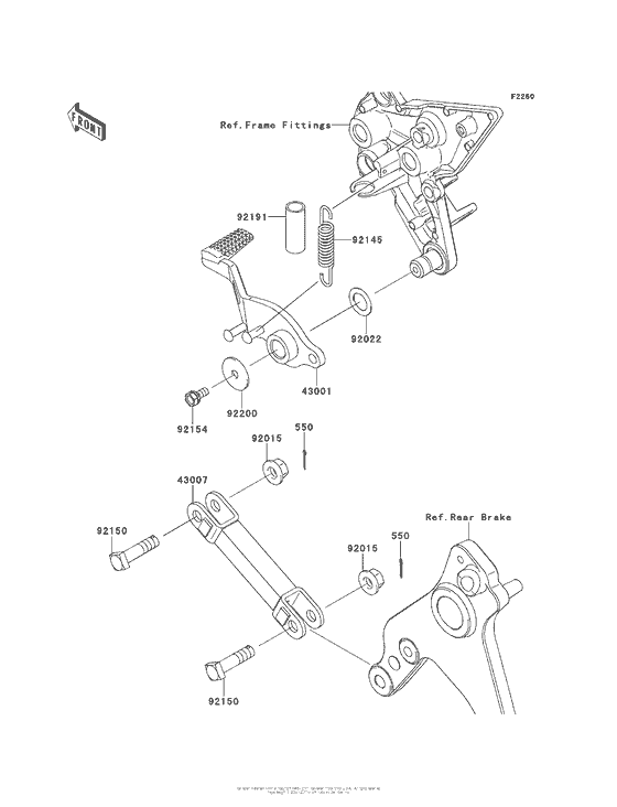 ZX1000 Педаль тормоза
