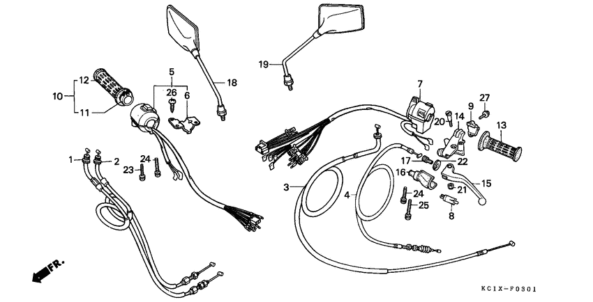 Handle lever/switch/cable