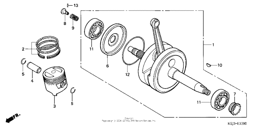 Crankshaft + piston (crf80f)