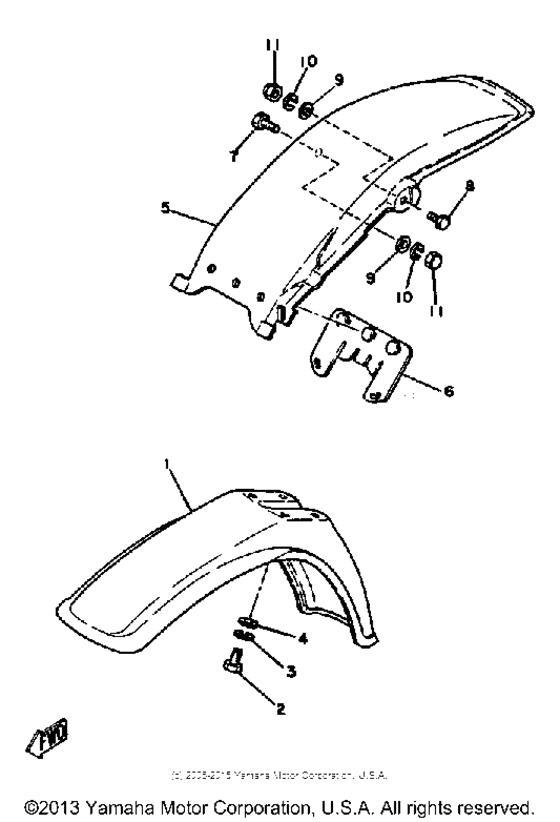 YZ60H Front fender - rear fender