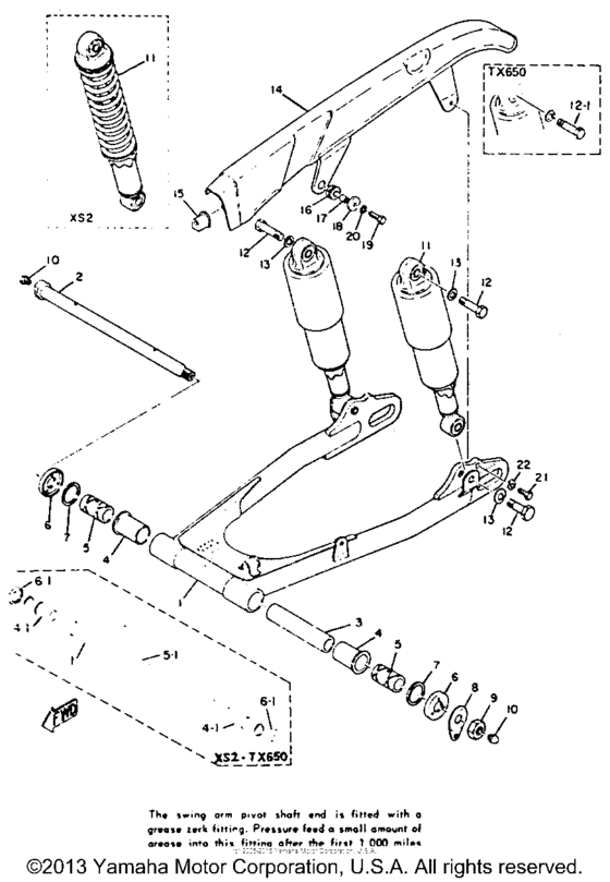 Rear arm - rear cushion - chain case