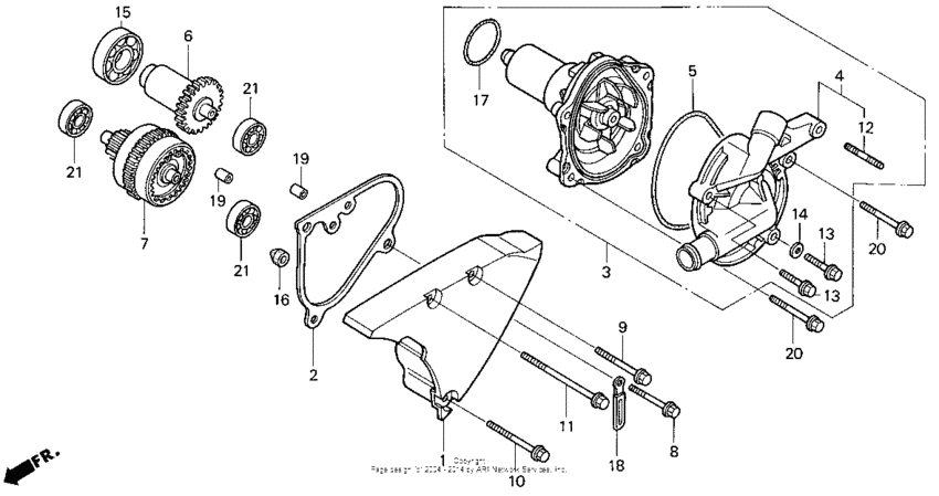 Vt1100c2water pump 95-97