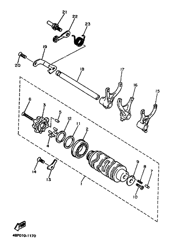 Shift cam.fork