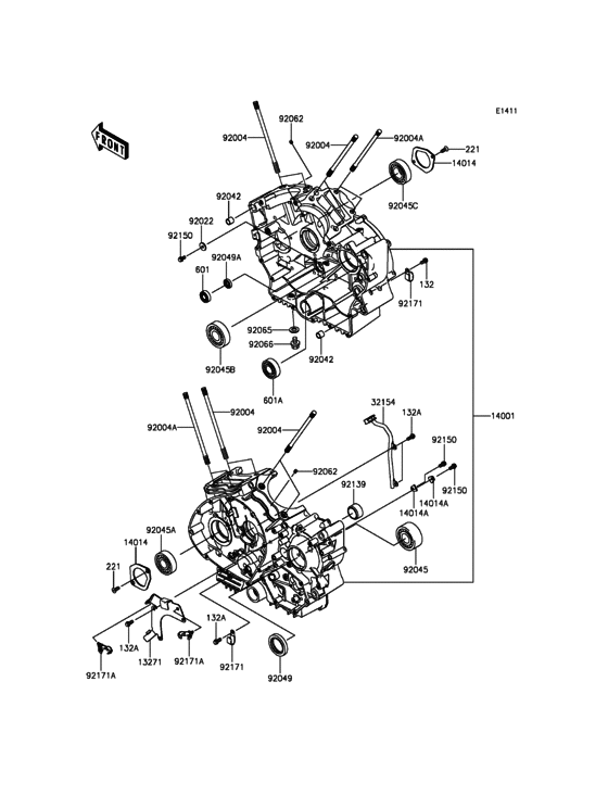 VN900 Картер двигателя