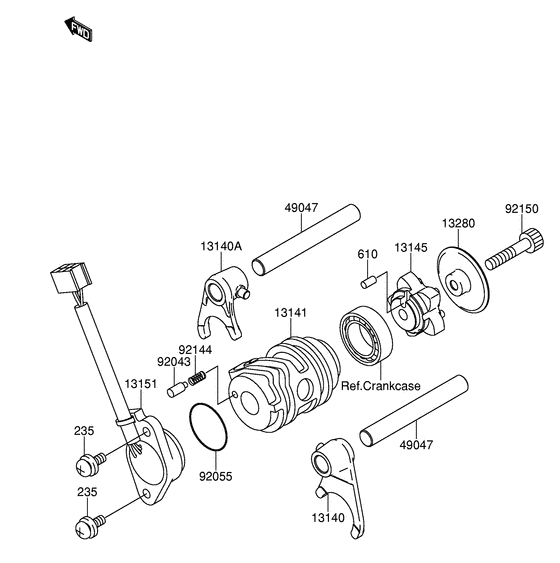 DR-Z110 Переключение / вилка переключения