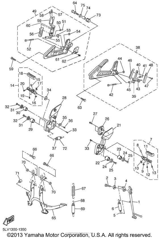 FZS1000PC Подножки