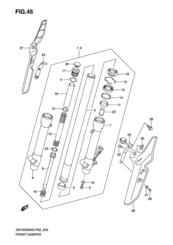 DR125 Передняя вилка