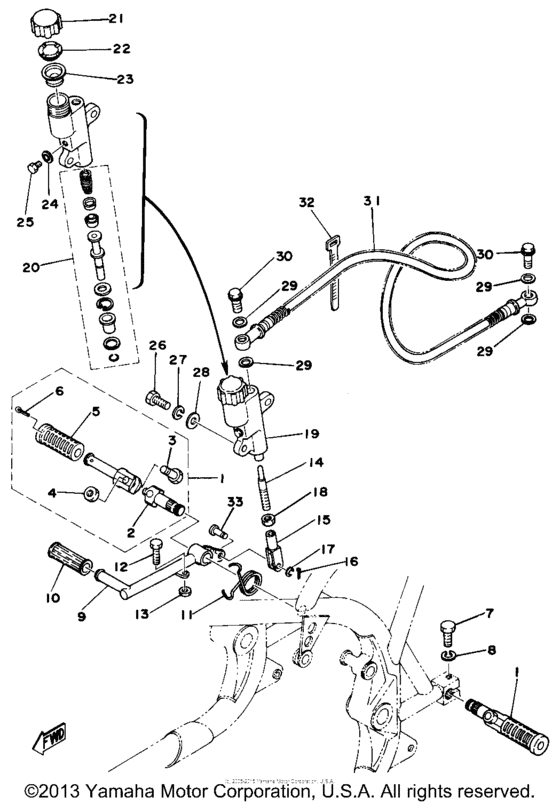 Brake pedal - rear master cylinder