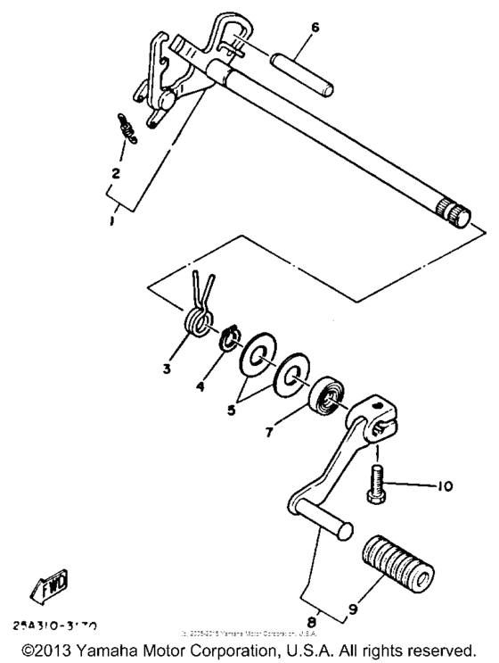 TW200U Вал переключения