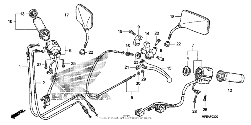 Handle lever + switch + cable