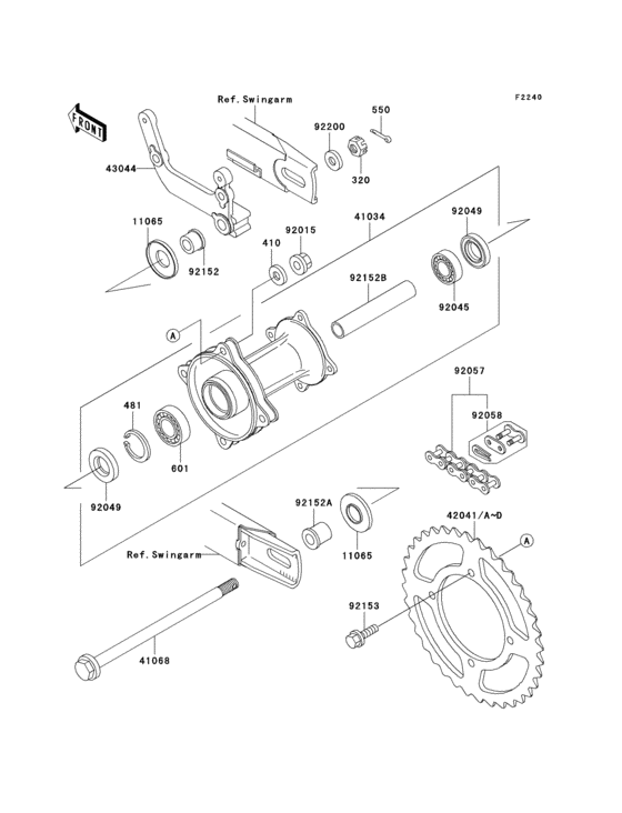 KX65 Задняя ступица колеса