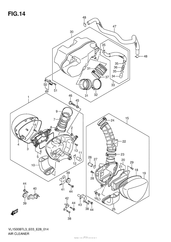 VL1500BT Воздушный фильтр