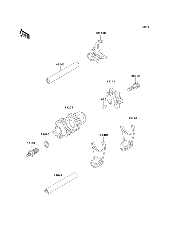KL650 Валы и вилки переключения передач