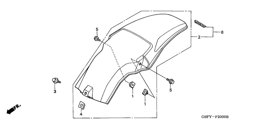 CR80RB Заднее крыло