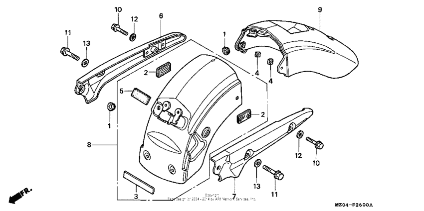 Rear fender + grab rail