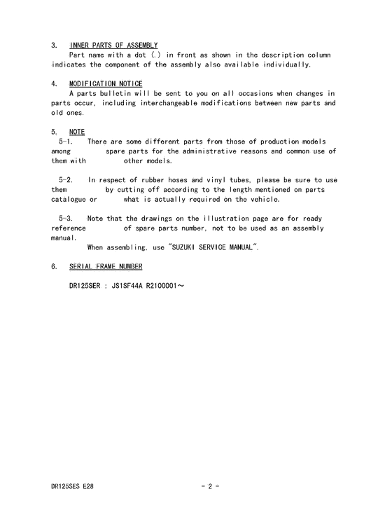 DR125 Catalog preface