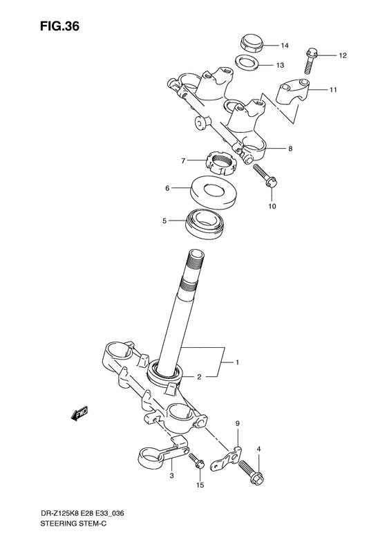 DR-Z125 Траверса нижняя