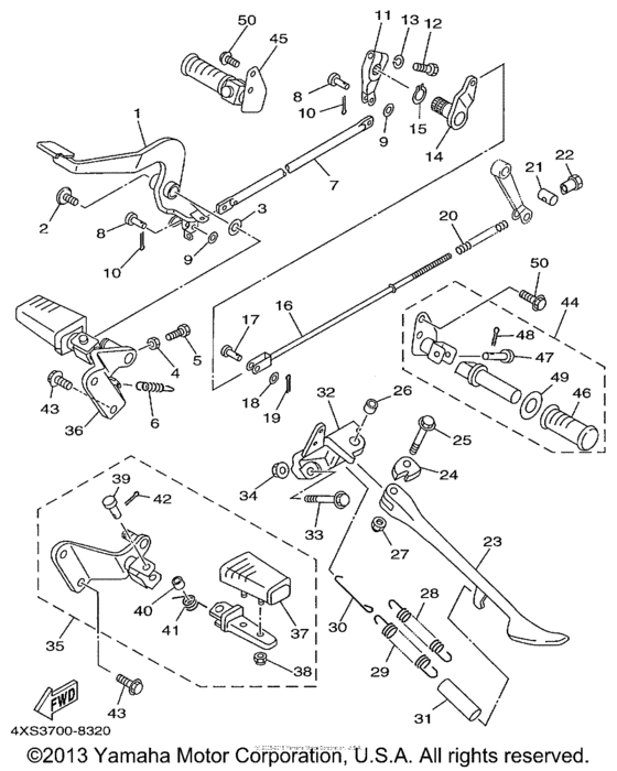 XVS650 Подножки