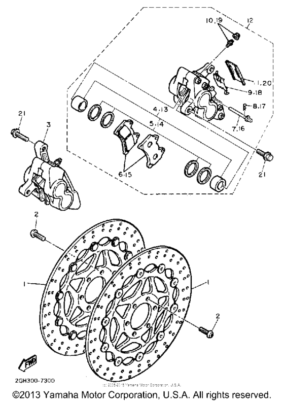 FJ1200DC Передний суппорт