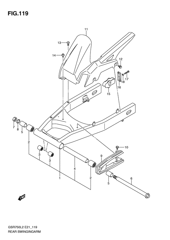 Rear swingingarm