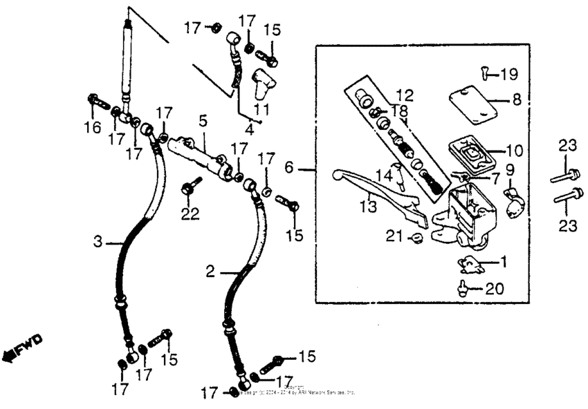 Front brake master cyl.