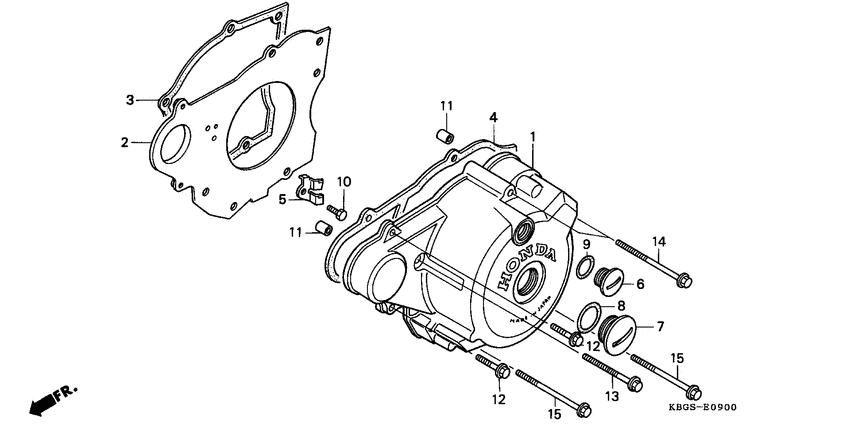 CB250 Крышка картера левая