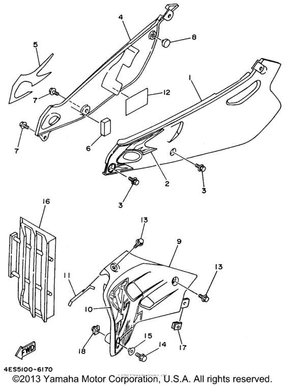 YZ80H1 Боковые обтекатели